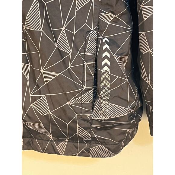 Free Country Boys Hooded Windbreaker Jacket Medium 10/12 Black Fleece Lined - Picture 3 of 6